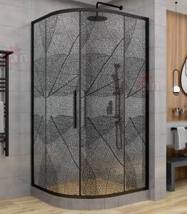 Душевой уголок AvaCan HB120 профиль черный, стекло тонированное, 120x120x195