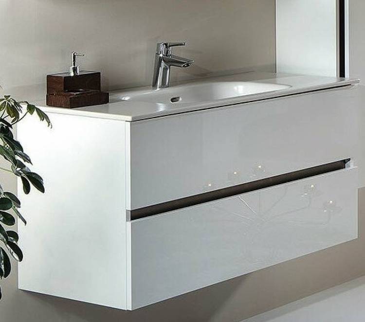 Тумба под раковину Armadi Art Vallessi 837-120-W 120x46 см white 2 полки