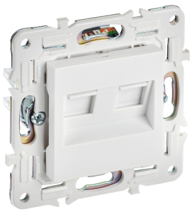 Розетка компьютерная RJ45 2-местная IEK Skandy SK-K20-1-K01 арктический белый