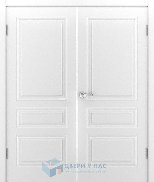 Двустворчатая дверь эмаль Шейл Дорс Беллини-555 глухая белый 900x2000