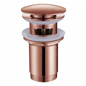 Донный клапан Abber AF0010MRG с переливом, розовое золото матовое