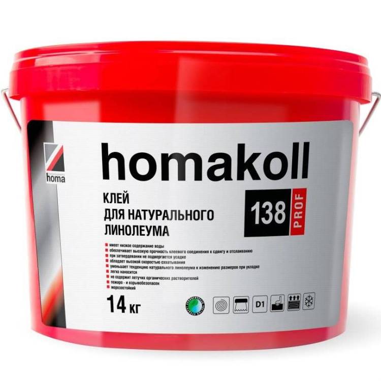 Клей для натурального линолеума Homakoll 138 Prof (14 кг)