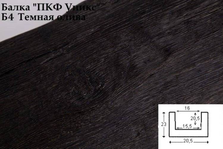 Балка декоративная Уникс Классика Б4 Темная олива 200x20.5x23