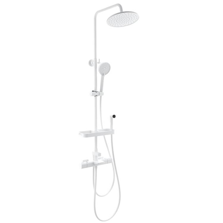 Душевая стойка Wonzon & Woghand WW-C3017-A1-MW белая, с термостатом
