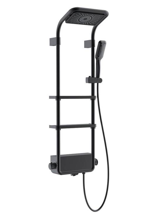 Душевая система AQUAme AQM8003B с термостатом, Черный