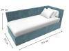 Кровать Лига Диванов Лига-039 122083 бирюзовый правая 90x200 фото 8