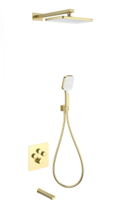 Душевой комплект Wonzon & Woghand WW-B4005-BG с термостатом, золото