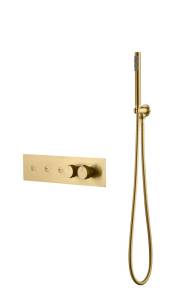 Смеситель для ванны и душа Boheme Fusion Termo 131-SYS-MG с ручным душем, Matt Gold