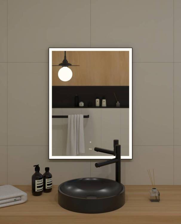 Зеркало Sintesi Kanto black 70 SIN-SPEC-KANTO-black-70 с LED-подсветкой 700х1000