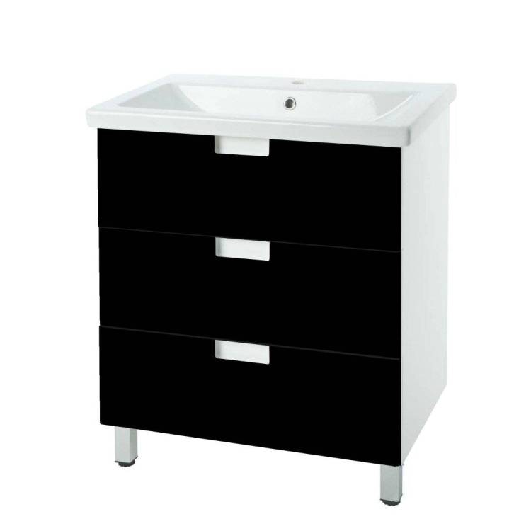 Тумба с раковиной Bellezza Пегас 60 3 ящ. Черный