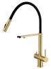 Смеситель для кухни Wonzon & Woghand WW-88458009-BG с гибким изливом и подключением фильтра, брашированное золото фото 2