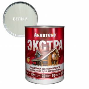 Защитно-декоративное покрытие для древесины Акватекс Экстра полуглянцевое белый 0.8 л