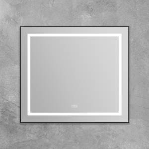 Зеркало BelBagno Kraft SPC-KRAFT-885-785-TCH-WARM-NERO черное, с подогревом
