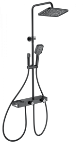 Душевая стойка Wonzon & Woghand WW-B4161-MB с термостатом, черный