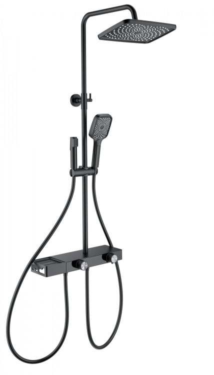 Душевая стойка Wonzon & Woghand WW-B4161-MB с термостатом, черный