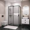 Душевая перегородка Grossman Style 200.K33.05.100.21.02 профиль черный матовый, стекло шиншилла, 100x195 фото 3