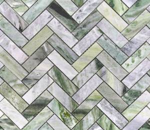 Мозаика LeeDo Pietrine 7 Onice Verde Oliva Pol Fish (2.3x7.3) 31.7x28.2