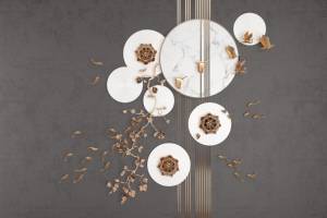 3D Фотообои Artegrafico «Флора и фауна в бронзе» OP-019 акварель