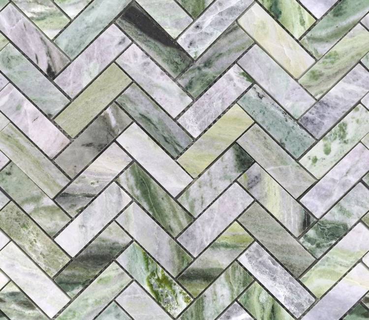 Мозаика LeeDo Pietrine 7 Onice Verde Oliva Pol Fish (2.3x7.3) 31.7x28.2