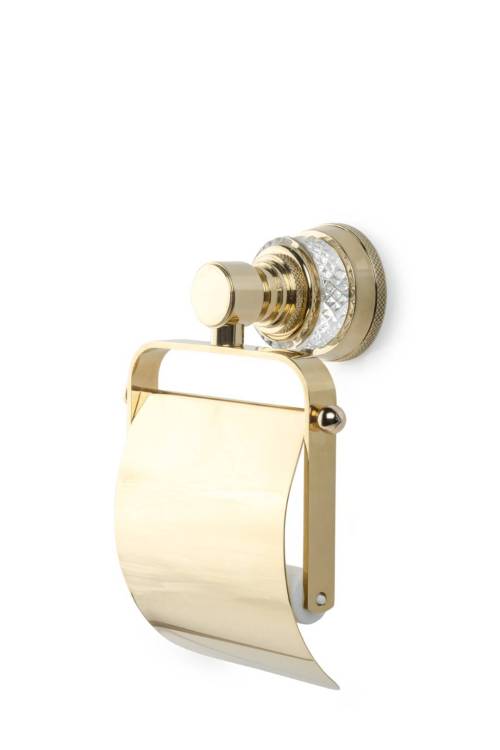 Держатель туалетной бумаги Boheme Aura 10241-G с крышкой, золотой