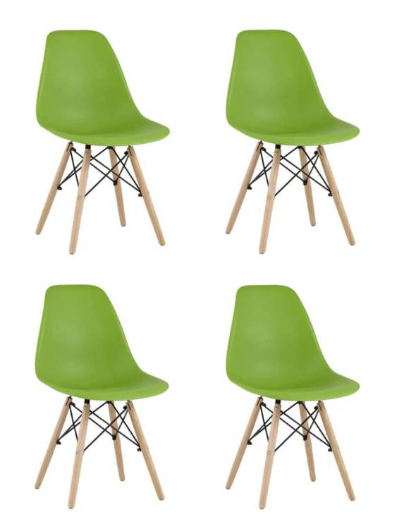 Набор из 4 стульев Stool Group Eames Style DSW Y801-V SEAT green x4 зеленый