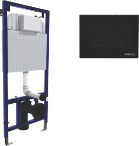 Система инсталляции для унитазов Berges Novum 040245 с кнопкой смыва, черная