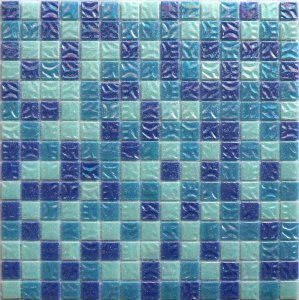 Мозаика NSmosaic Econom series MIX27 стекло синий (сетка) 23x23x4 327x327