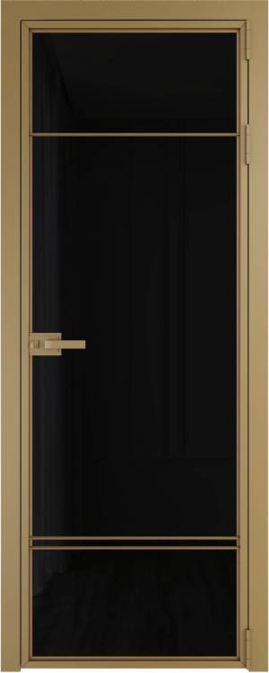 Межкомнатная дверь Profil Doors 4 AX цвет профиля Золото, стекло безопасное 6 мм черный триплекс 600x2000