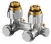 Узел нижнего подключения Oventrop Мultiflex F ZBU 1/2x3/4 угловой, с преднастройкой