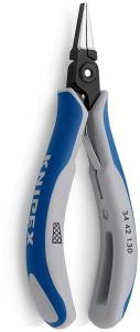 Плоскогубцы KNIPEX захватные прецизионные для электроники, плоские широкие губки с лазерной крестовой насечкой, 130 мм, 2К ручки