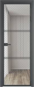 Межкомнатная дверь Profil Doors 3 AX цвет профиля Серая ночь, стекло безопасное 6 мм ромб серебро 800x2000