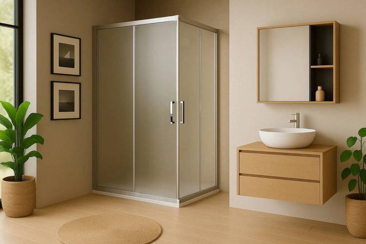 Душевой уголок Royal Bath HPD RB9100HPD-C-ST профиль сатин, стекло матовое, 100x90x200