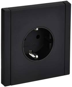 Розетка 1-местная с заземлением IEK Forte&Piano FP-R11-16-M-K02 черный