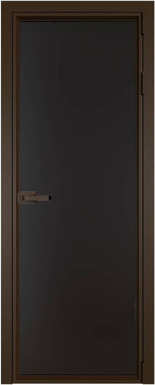 Межкомнатная дверь Profil Doors 1 AV цвет профиля Деорэ, стекло безопасное 6 мм монохром черный 700x2000