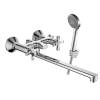Смеситель для ванны Decoroom DR52 DR52043 двуручный универсальный с поворотным изливом 300 мм Хром