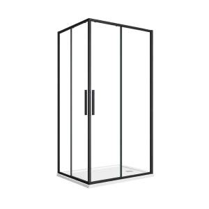 Душевой уголок Vincea Slim-U VSS-2SU900CLB, 900x900, м. черный, стекло прозрачное