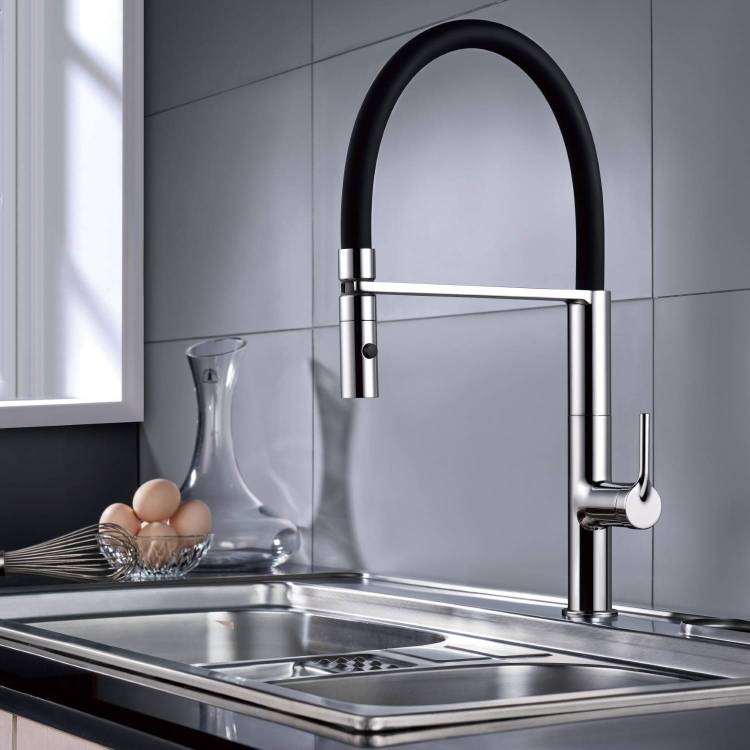 Смеситель для кухни Vincea VKF-114CH с гибким изливом, хром
