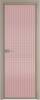 Межкомнатная дверь Profil Doors 1 AX цвет профиля Никель матовый, стекло безопасное 6 мм мору розовое 800x2000