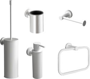 Набор Colombo Design Plus Дозатор W4981.BM + Стакан W4902.BM + Ершик W4962.BM + Держатель туалетной бумаги W4908.BM + Полотенцедержатель W4931.BM