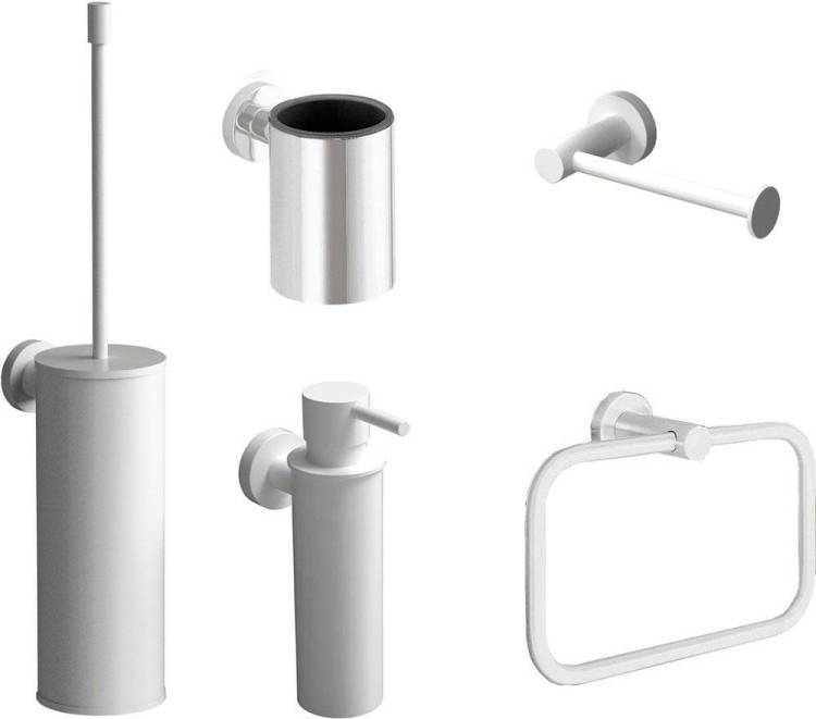 Набор Colombo Design Plus Дозатор W4981.BM + Стакан W4902.BM + Ершик W4962.BM + Держатель туалетной бумаги W4908.BM + Полотенцедержатель W4931.BM