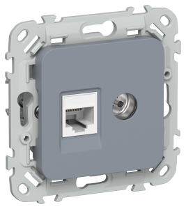 ТВ-розетка+Ethernet RJ45 IEK Flite FI-AK22-1-K35 маренго