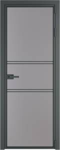Межкомнатная дверь Profil Doors 2 AX цвет профиля Серая ночь, стекло безопасное 6 мм монохром серый 700x2000