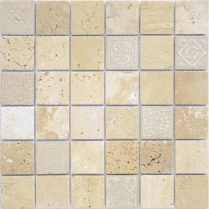 Мозаика LeeDo Art Stone Travertino Beige Mat (4.8x4.8) 30x30