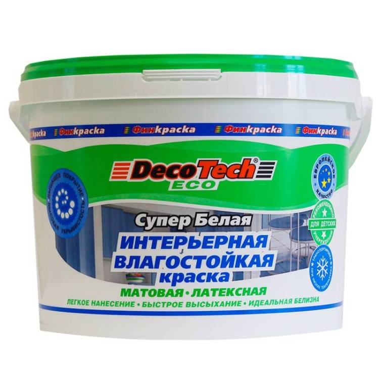 Краска DecoTech Eco Интерьерная Влагостойкая 14 кг