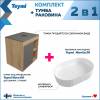 Тумба с раковиной Teymi Nura подвесная, дуб, графит, 60 см, с раковиной Martta 50 фото 2