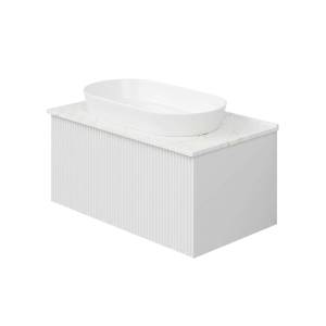 Тумба с раковиной La Fenice Terra Bianco NFNC-01-TER-B-80-3-M-GG белая матовая, 80 см
