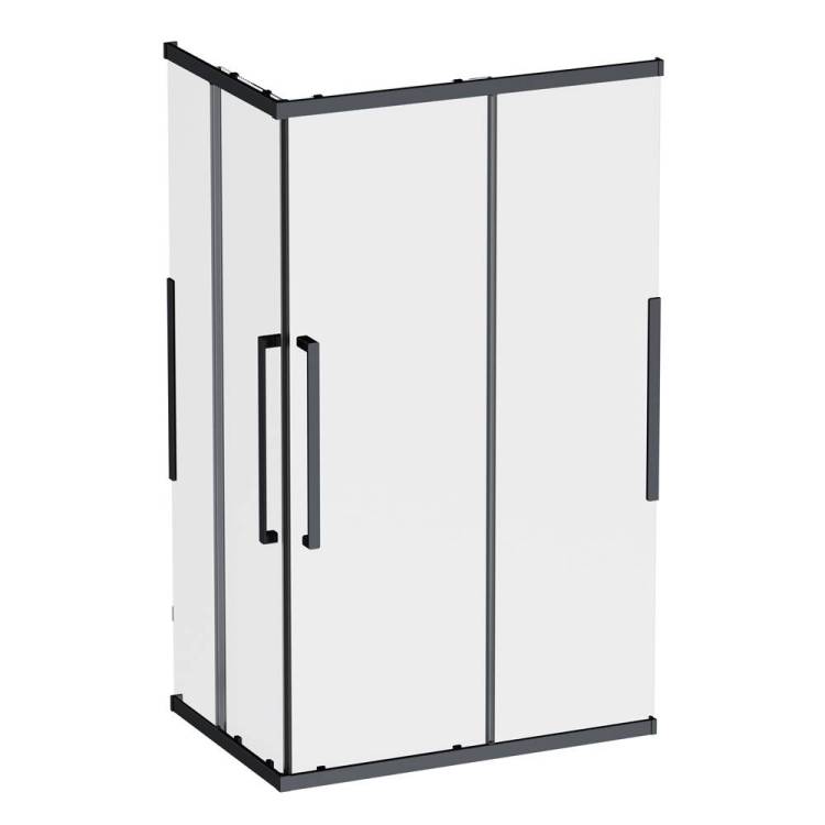 Душевой уголок AM.PM Func W84G-403-12080-BТ Square Slide 120х80, черный, прозрачное