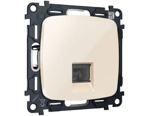 Комплект механизма компьютерной розетки Ambrella Volt MO MO312005 бежевый глянец