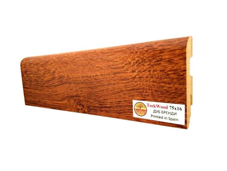 Плинтус МДФ TeckWood цветной Дуб Бренди (Oak Brandy) 2150х75х16