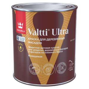 Краска для деревянных фасадов Tikkivala Valtti Ultra матовая база A 0.9 л
